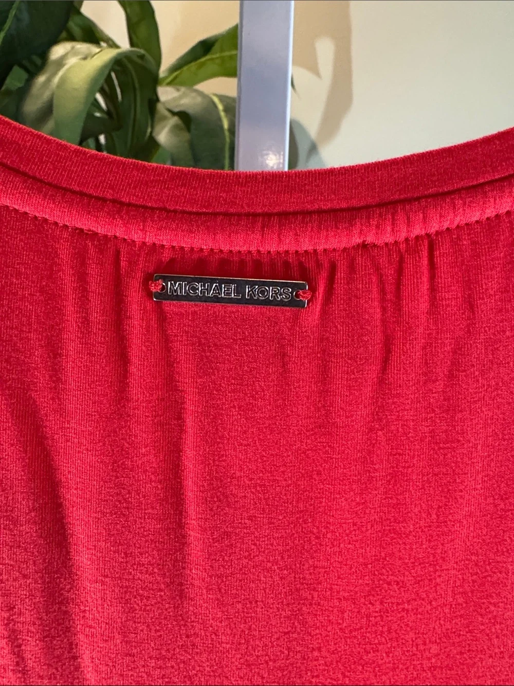 Red Sleeveless Draped Midi Dress -Ruched side with small side splits. Size M New